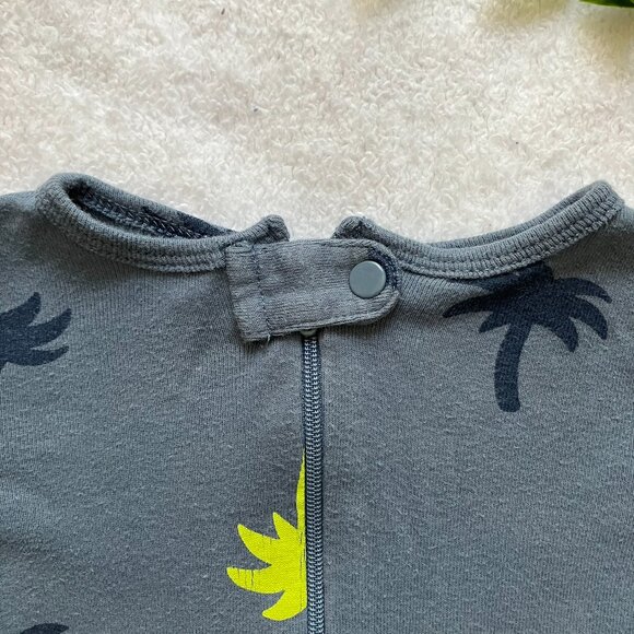 Joe Fresh Baby Romper 3-6M | Palm Tree Print | Short Sleeve Summer One-Piece - Picture 2 of 16
